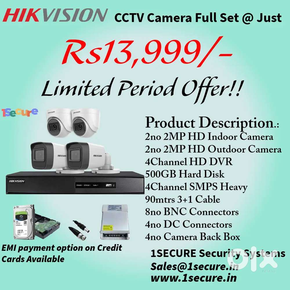 Secure Your Premises with Hikvision CCTV  Camera full set