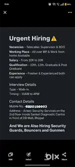 BDO and superviser and telecalling
