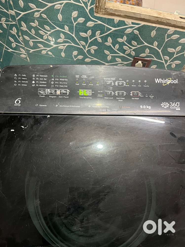 Wirpool 9kg full automatic washing maching Top loded with 6 sence