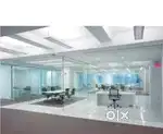 Glass partitions low budget office workstations chairs