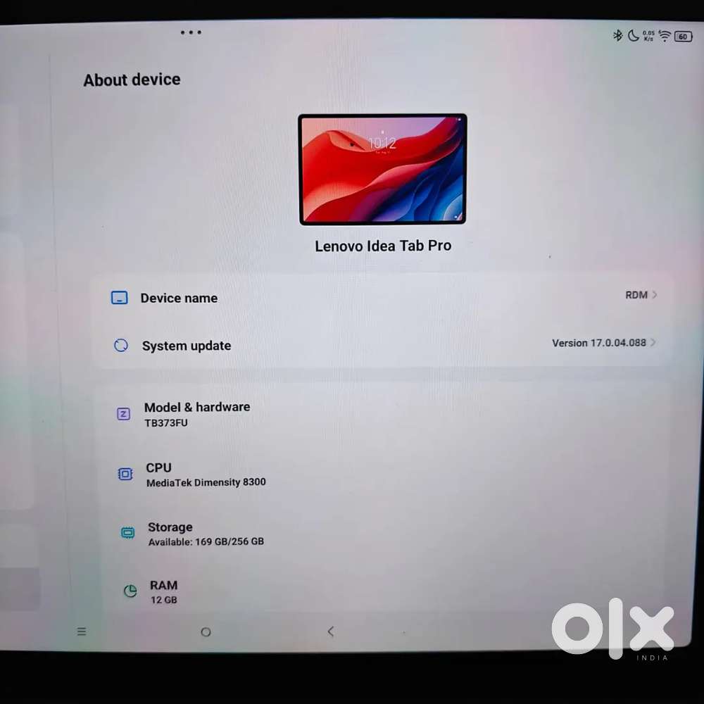 Lenovo Idea Tab pro  Version . 17.0.04.088 , Model  TB373FU