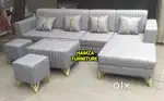 HAMZA FURNITURE NEW DESIGNER LOOK L SHAPE SOFA SET BAJAJ FINANCE A