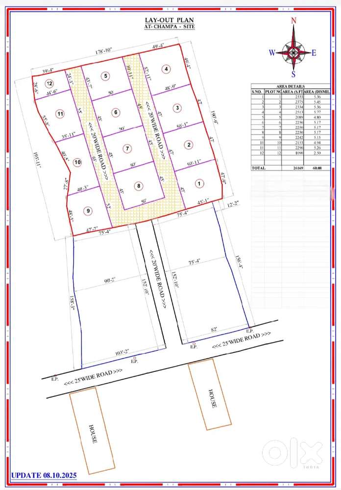 Triple side road Plot available