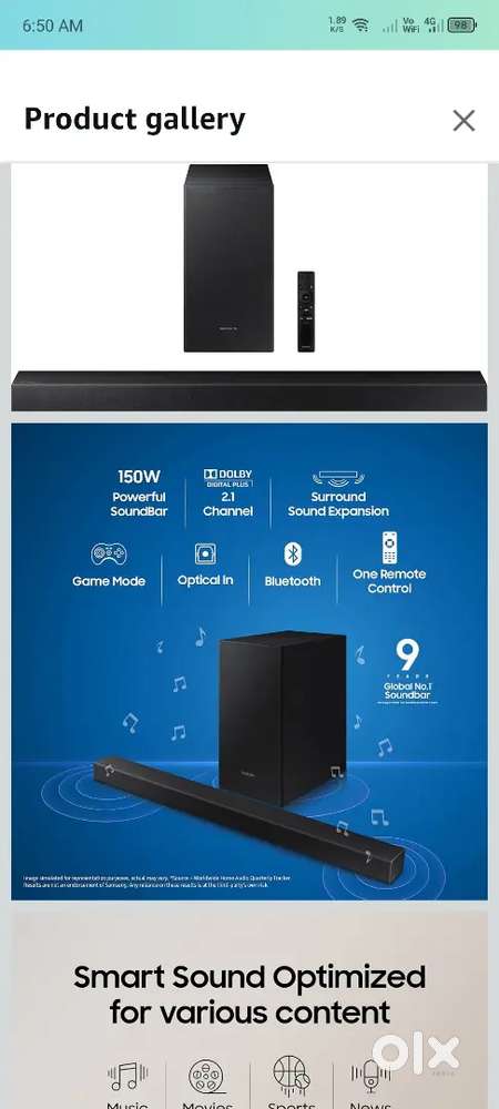 Samsung Soundbar with Subwoofer