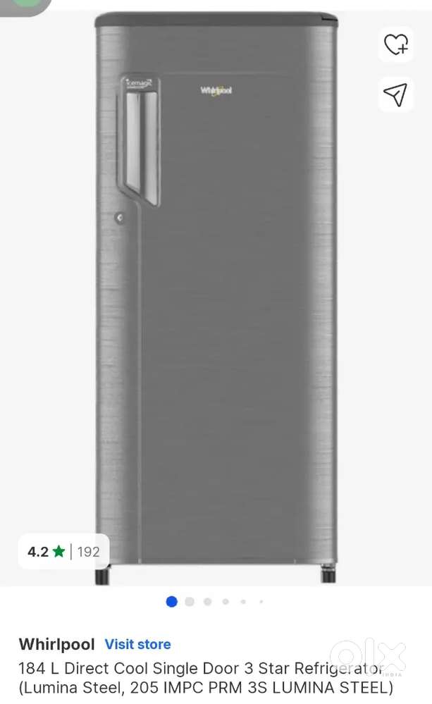Whirlpool refrigerator single door