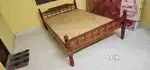 Wooden double cot with matress combo