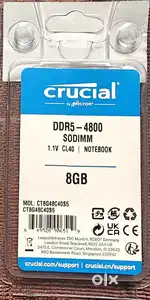 CRUCIAL 8GB DDR5 RAM - CT8G48C40S5 FOR LAPTOP.(BRAND NEW)