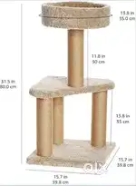 Enclosed Cat Litter Box with Odor Door and Cat Activity Tree House