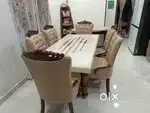 Trending model 6 chairs dining table with italian marble STARF FURNITU