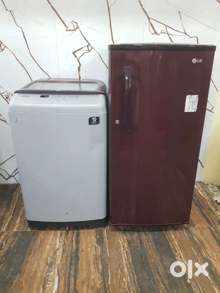 Lg single door refrigerator and Samsung top load washing machine $