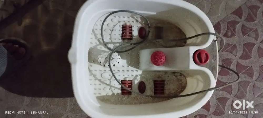 Foot Bath Spa Pedicure Tub Corded Electric Massager (Orange, White)