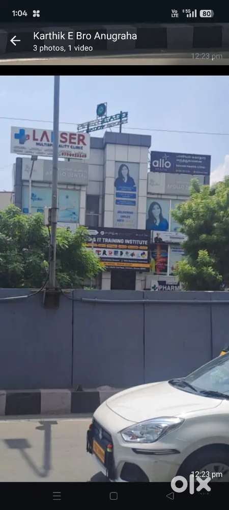 Velachery on road  commercial property sales
