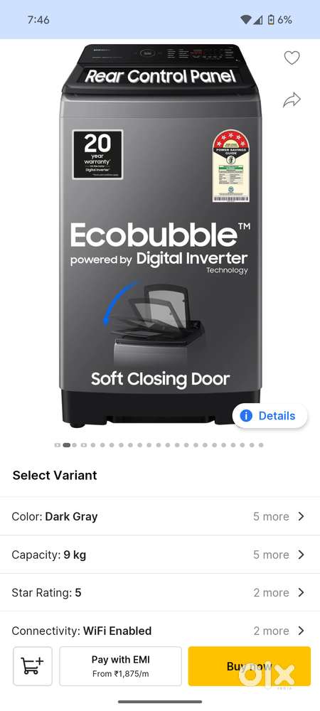 9kg samsung washing machine in warranty no Exchange LG whirlpool bosch