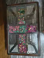 Wooden Table with Glass Top