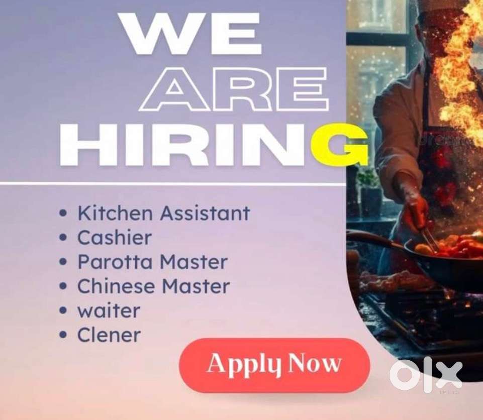 Required a master for chinese, bakery items, helper, cashier, etc