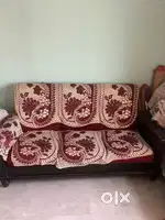Seasham wood 3 seater sofa