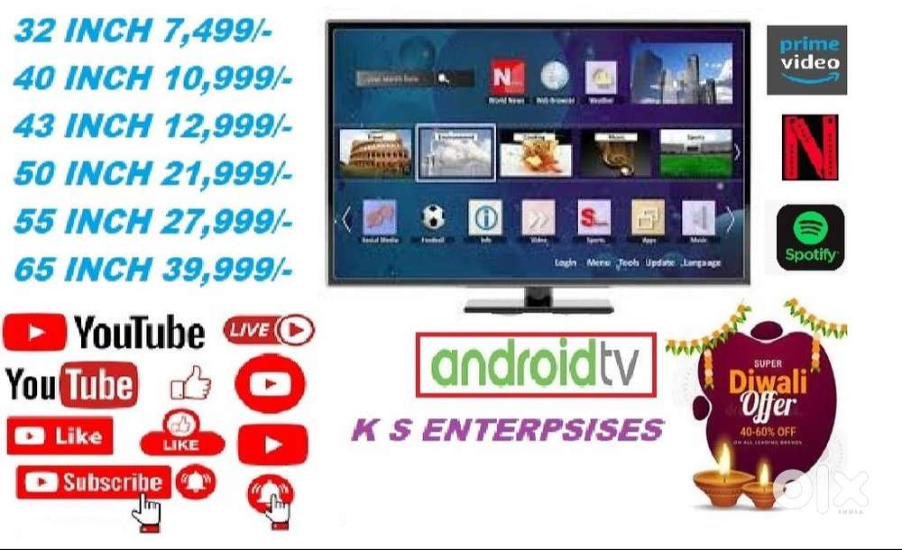 40 INCH SMART LED TV 4K UDH @ 10,999 /-