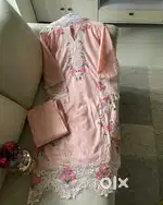 Peach Floral Embroidered Pakistani Suit in both unstitched & stitched