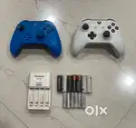 Xbox controllers(2), Panasonic Cell charger and rechargeable batteries