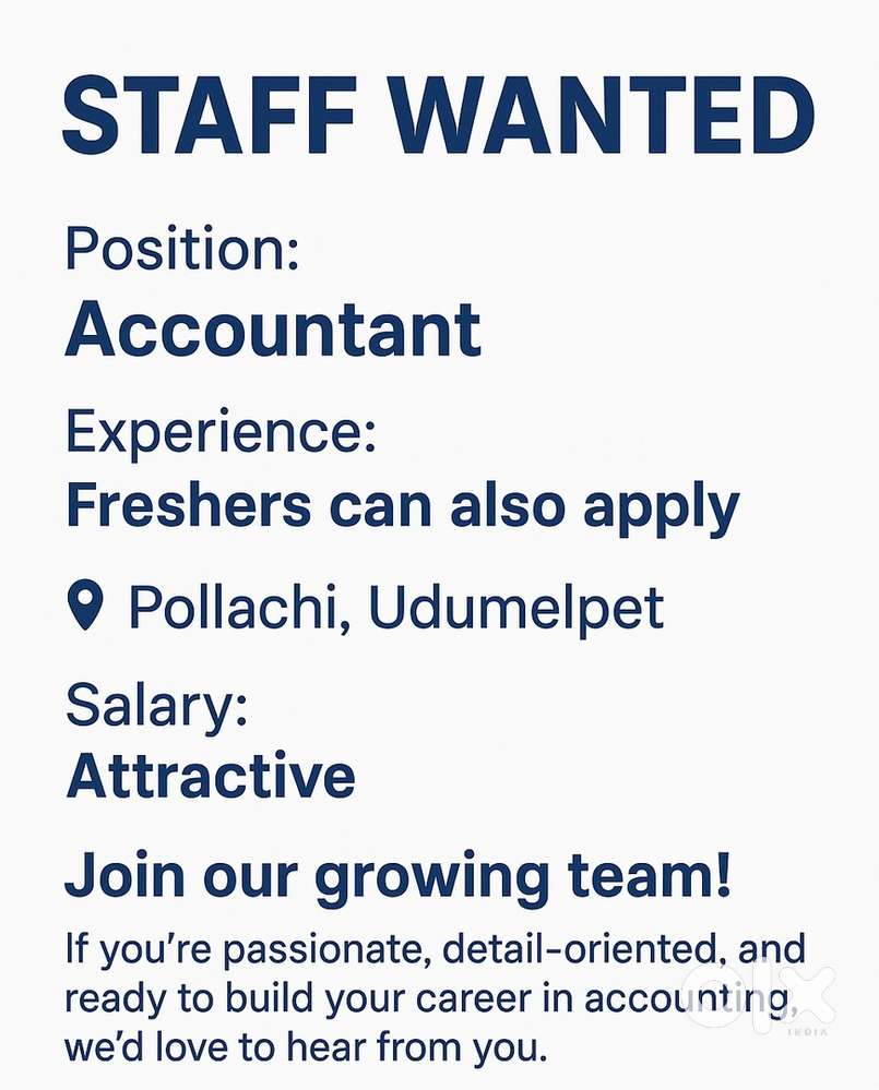 We need an accountant who can stay on our accommodation