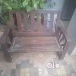 Wooden bench, cot, and sofa