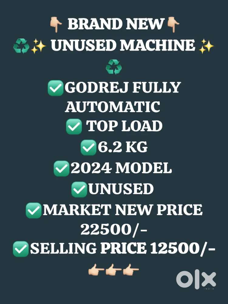 Box pack unused Godrej washing machine  automatic sale karna hai