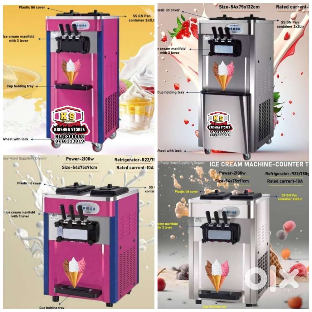 Softy Ice cream machine,Sugarcane Juice,Juice dispenser,Ice Box,Lassi