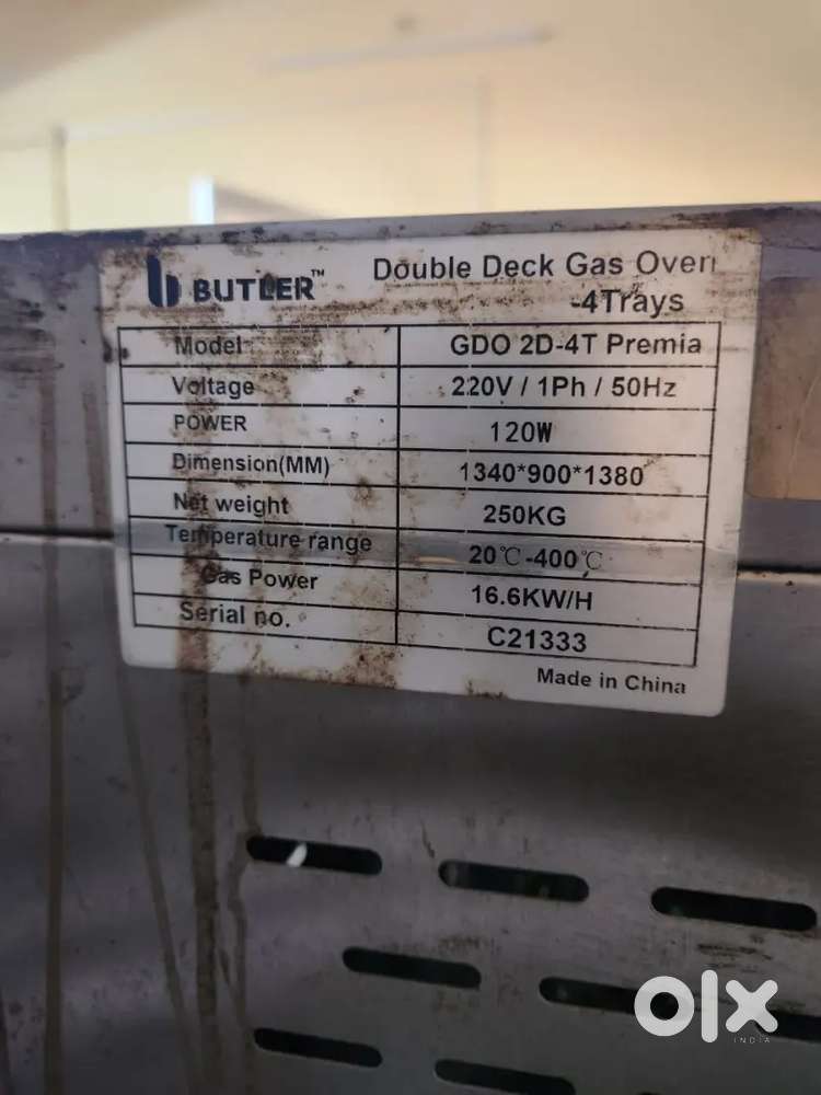 Butler double deck gas oven