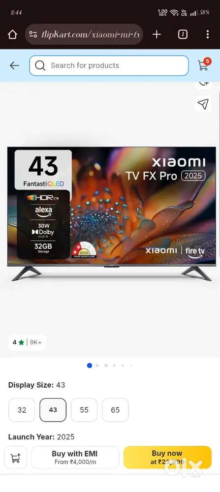 XIAOMI

FX Pro 108 cm (43 inch) QLED Ultra HD (4K) Smart Fire TV