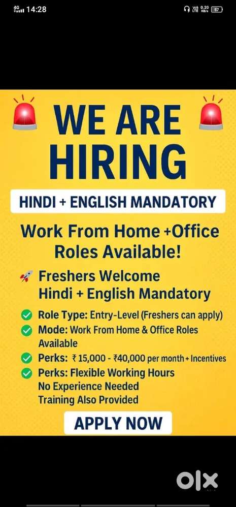 Work From Home – No Investment – Online Support