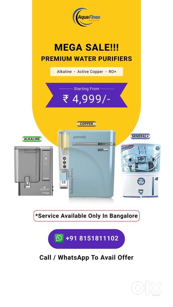 RO WATER PURIFIER AT JUST ₹4499/- (Brand New)