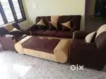 Sitting in comfortable sofa set