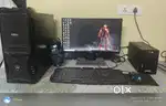 Computer full setup with earphone