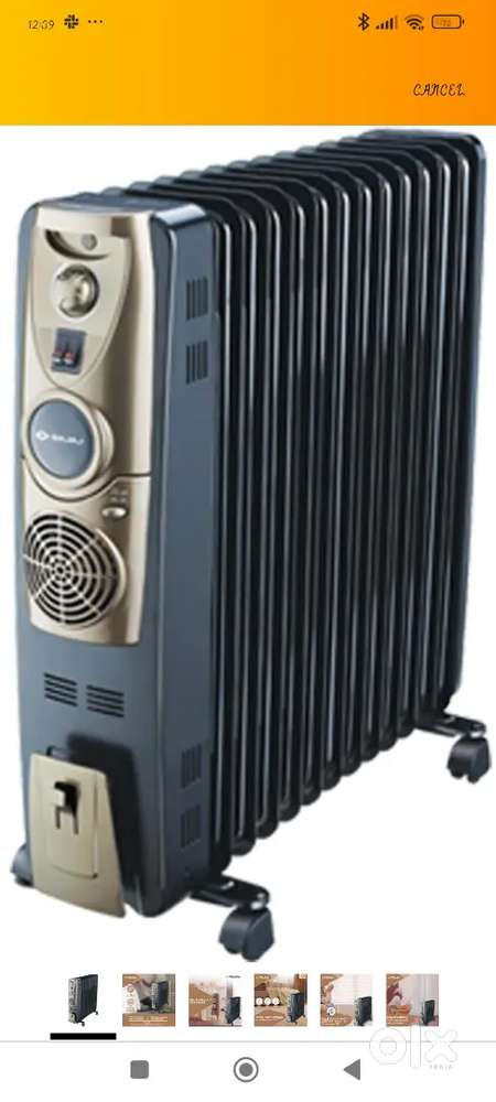 Oil Room heater with box original packaging black and golden