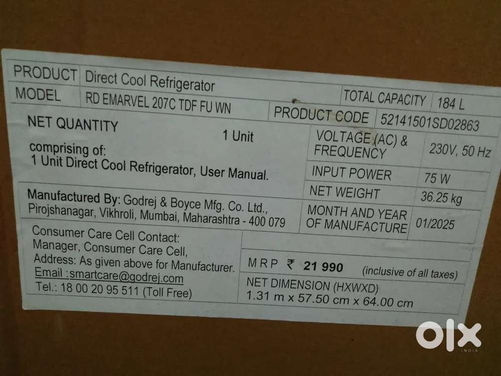 Godrej Edge Marvel 184L