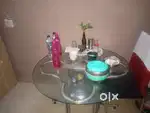 Glass round dining table 4 seater