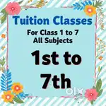 Tuition from class 1st to 7th