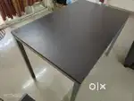 Neelkamal Metal 4 Seater dining table (Colour - Grey, Brown)