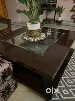 7 seater sofa with center table with glass