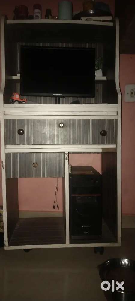 Zebronics brand computer and computer trolly