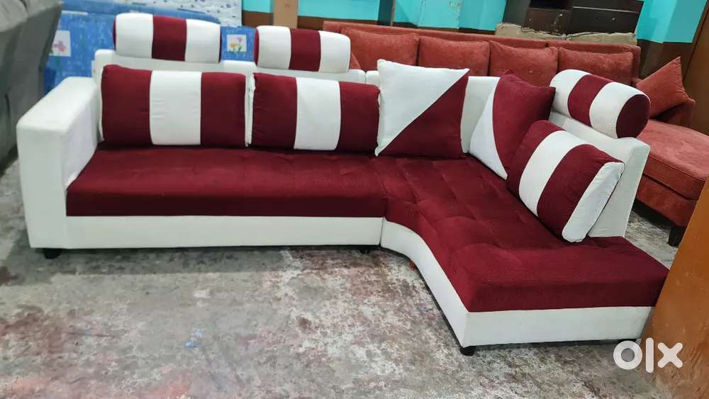 L shape 7 Seater sofa Set with cushions and Pillows