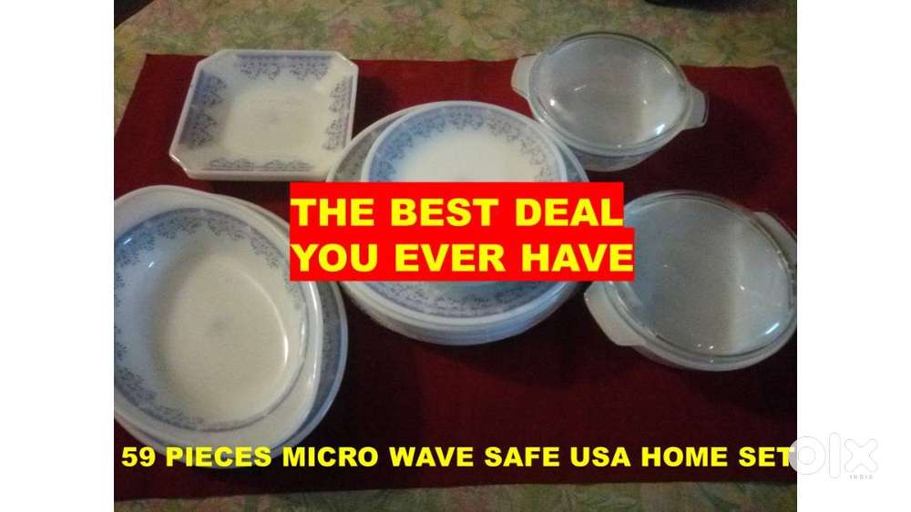 59 PIECES MICRO WAVE SAFE USA HOME SET* Take it or Miss it