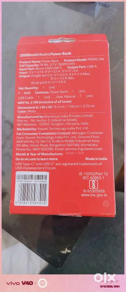 Redmi company 20000 mah powerbank