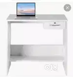 White plain table with draw