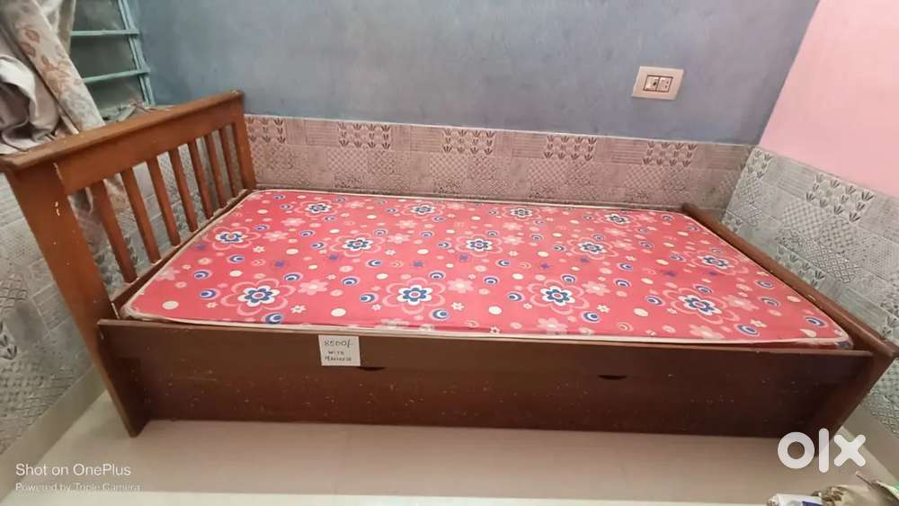 Steel safe , dressing unit and single bed cum devan with mattress