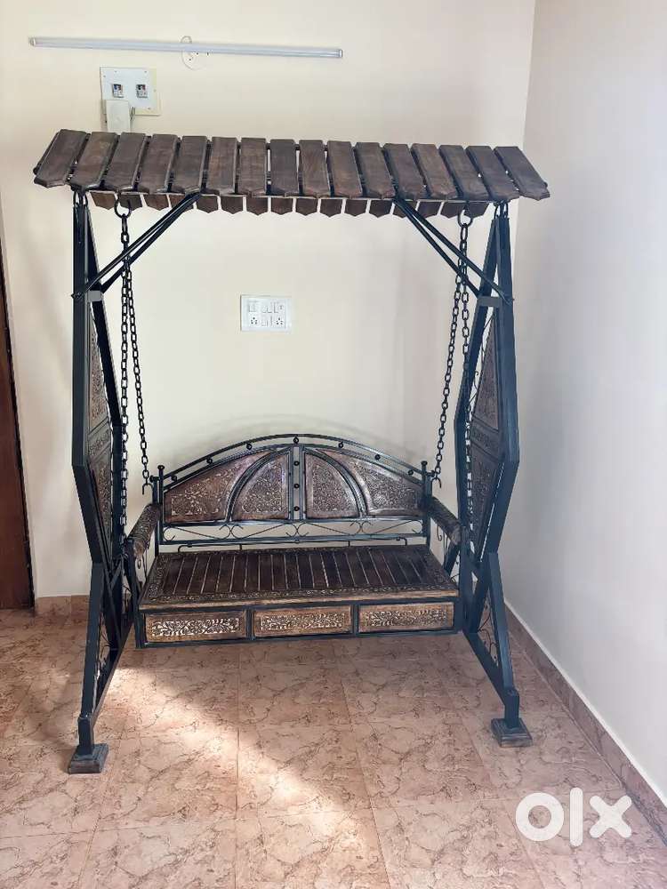 Elegant Wooden & Iron Swing (Jhula)