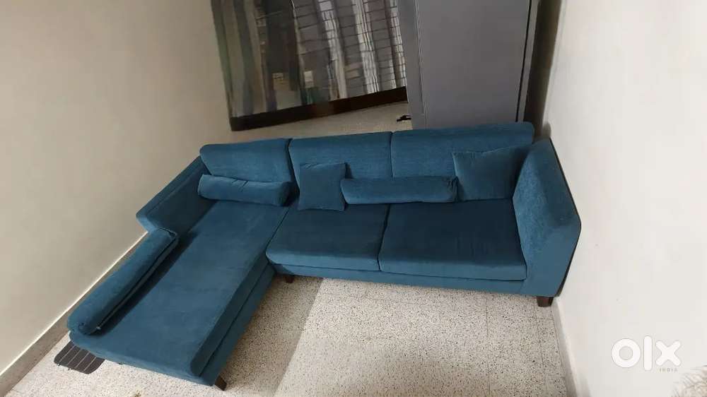 L shaped fabric sofa