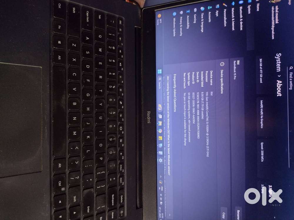 RedmiBook Pro i5 (Windows 11, RAM 8gb, SSD 500GB)