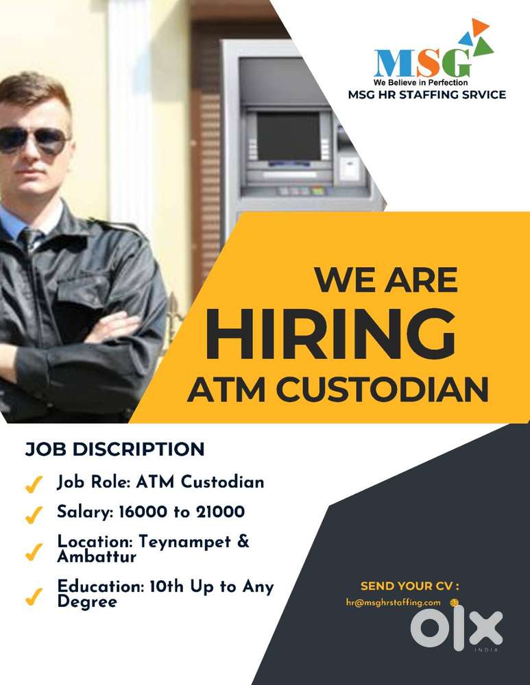 Urgently Hiring an ATM Custodian