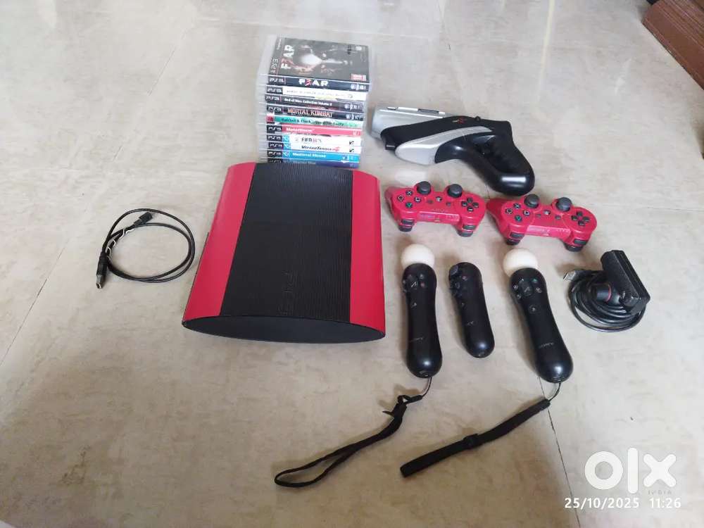 PS3 super slim red with 500gb storage